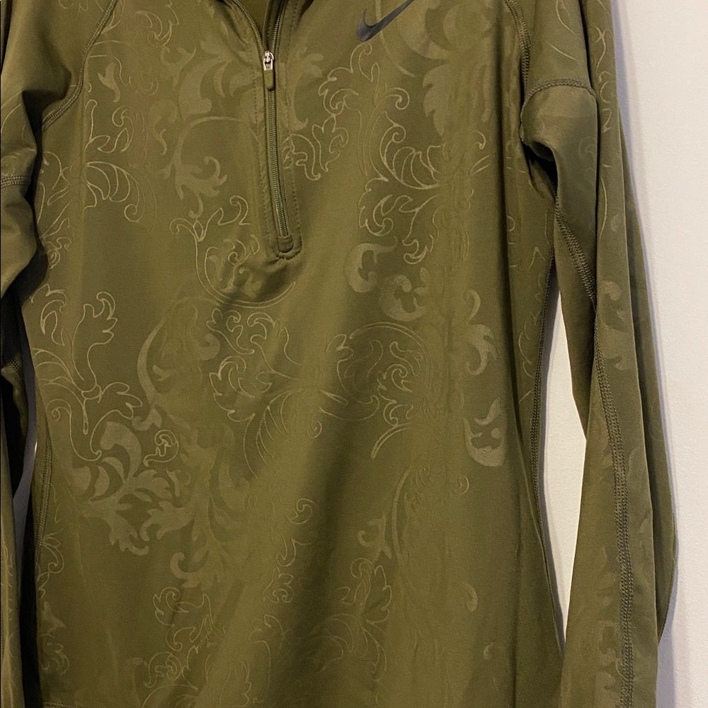 Nike Dark Green Patterned Pullover, Nice Condition - image 2